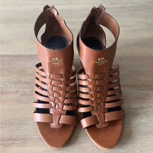 Coach Women's Tan Leather Sandals